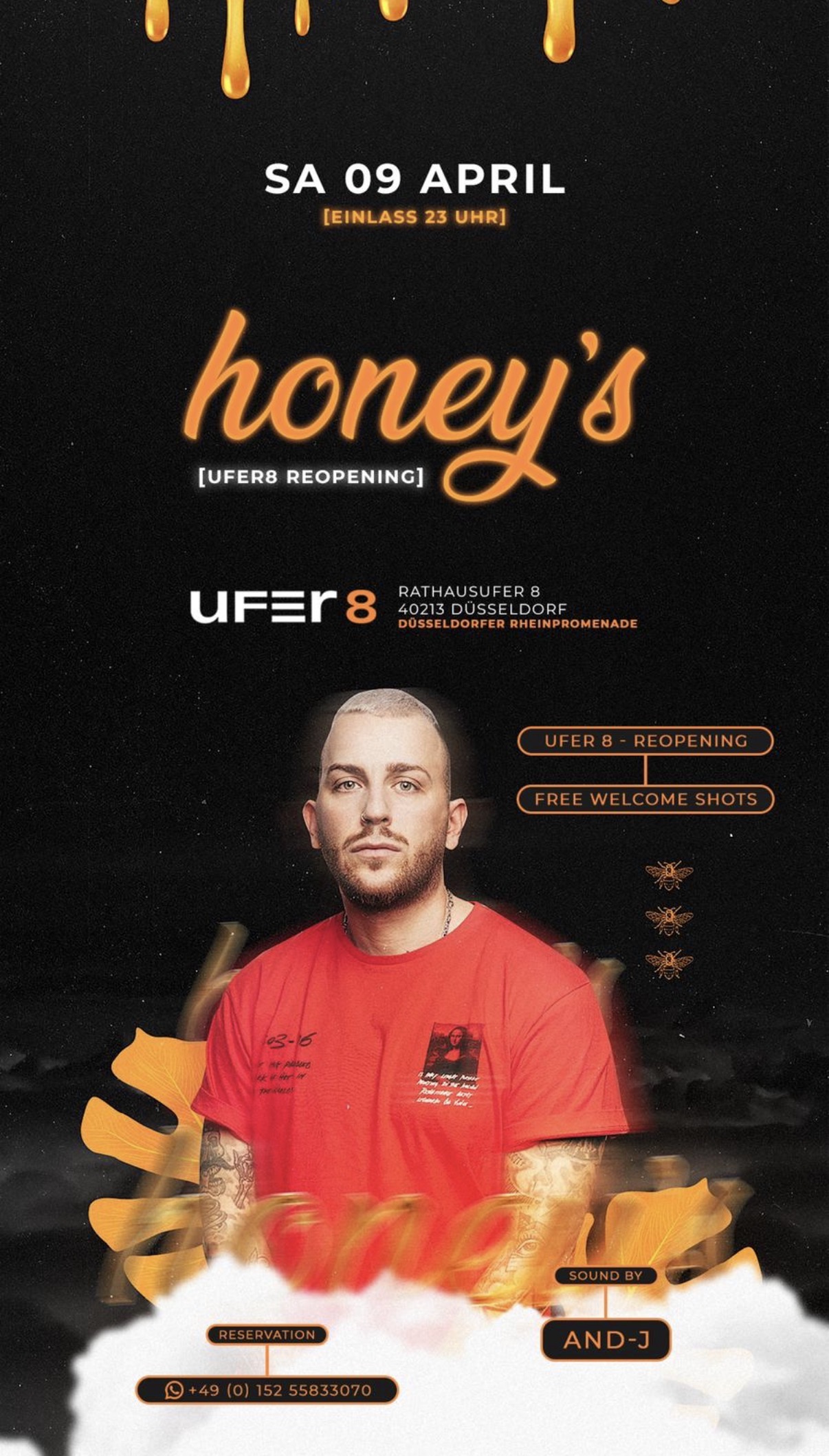Honey’s · Ufer 8 reopening event flyer