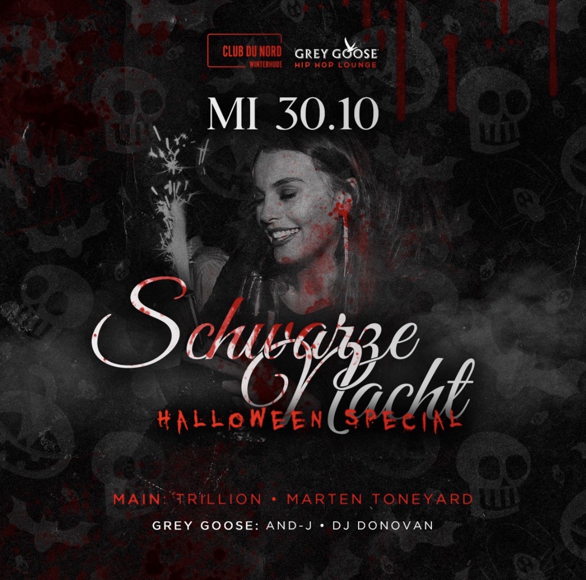 Schwarze Nacht · Halloween event flyer