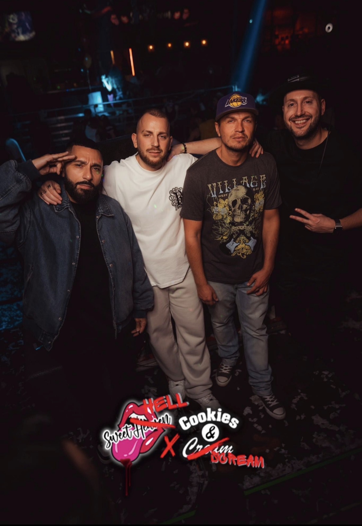 DJ AND-J with artists at a Sweet Monkeys event