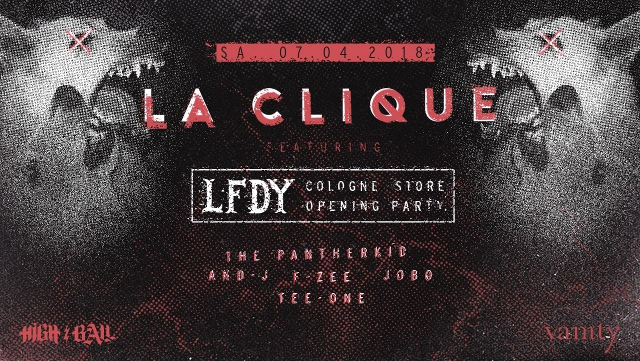 LFDY Cologne store opening party flyer with AND-J